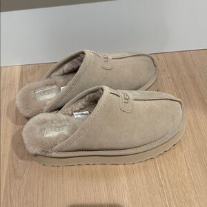 UGG Beige Suede Slip-On Slippers
